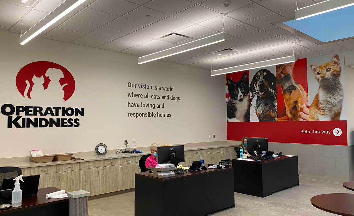 Operation Kindness Blog | MoWax Visual Donates New Adoption Lobby Design | Operation Kindness No-kill Animal Shelter