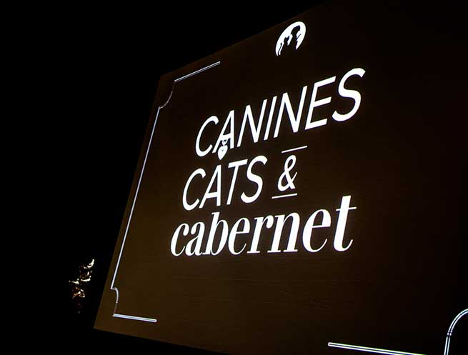 Operation Kindness' fundraising event Canines, Cats and Cabernet Logo supporting homeless animal | No-Kill Animal Shelter and Animal Adoptions