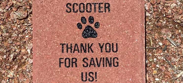 Tribute brick at Operation Kindness Animal Shelter and Adoption Center